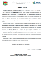 HOMOLOGAÇÃO DO CONCURSO PÚBLICO 01/2025.